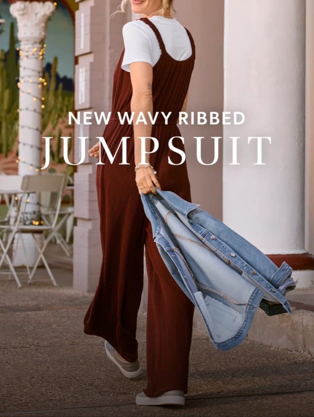 Maurices Wavy Ribbed Jumpsuit - Picture 7 of 11